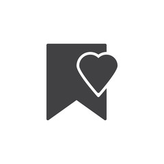 Obraz premium Bookmark with heart vector icon. filled flat sign for mobile concept and web design. Favorite bookmark simple solid icon. Symbol, logo illustration. Pixel perfect vector graphics