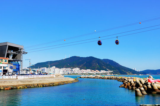 Busan Songdo Skywalk, the longest skywalk on the water in South Korea.