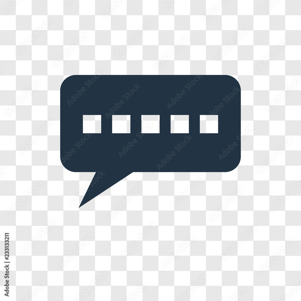 Poster chat vector icon isolated on transparent background, chat transparency logo design