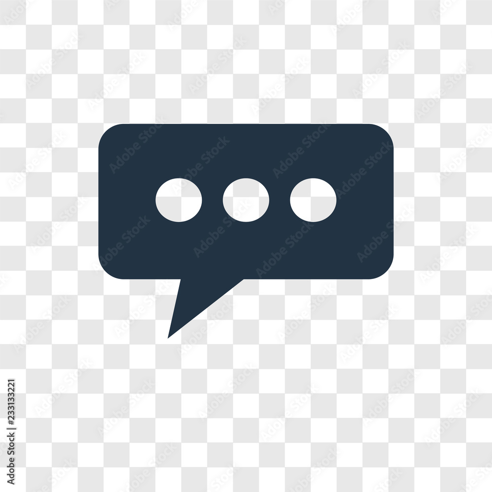 Poster chat vector icon isolated on transparent background, chat transparency logo design