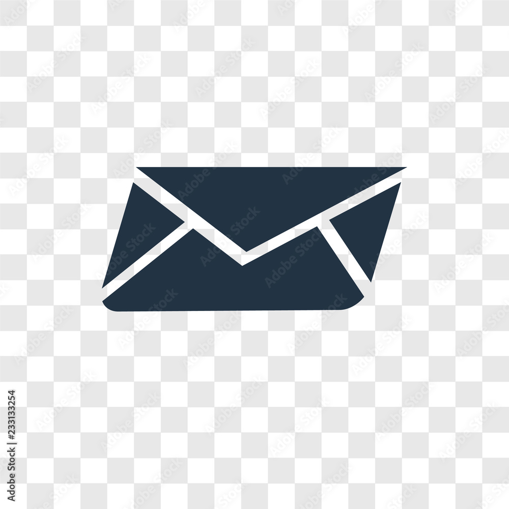 Poster mail vector icon isolated on transparent background, mail transparency logo design