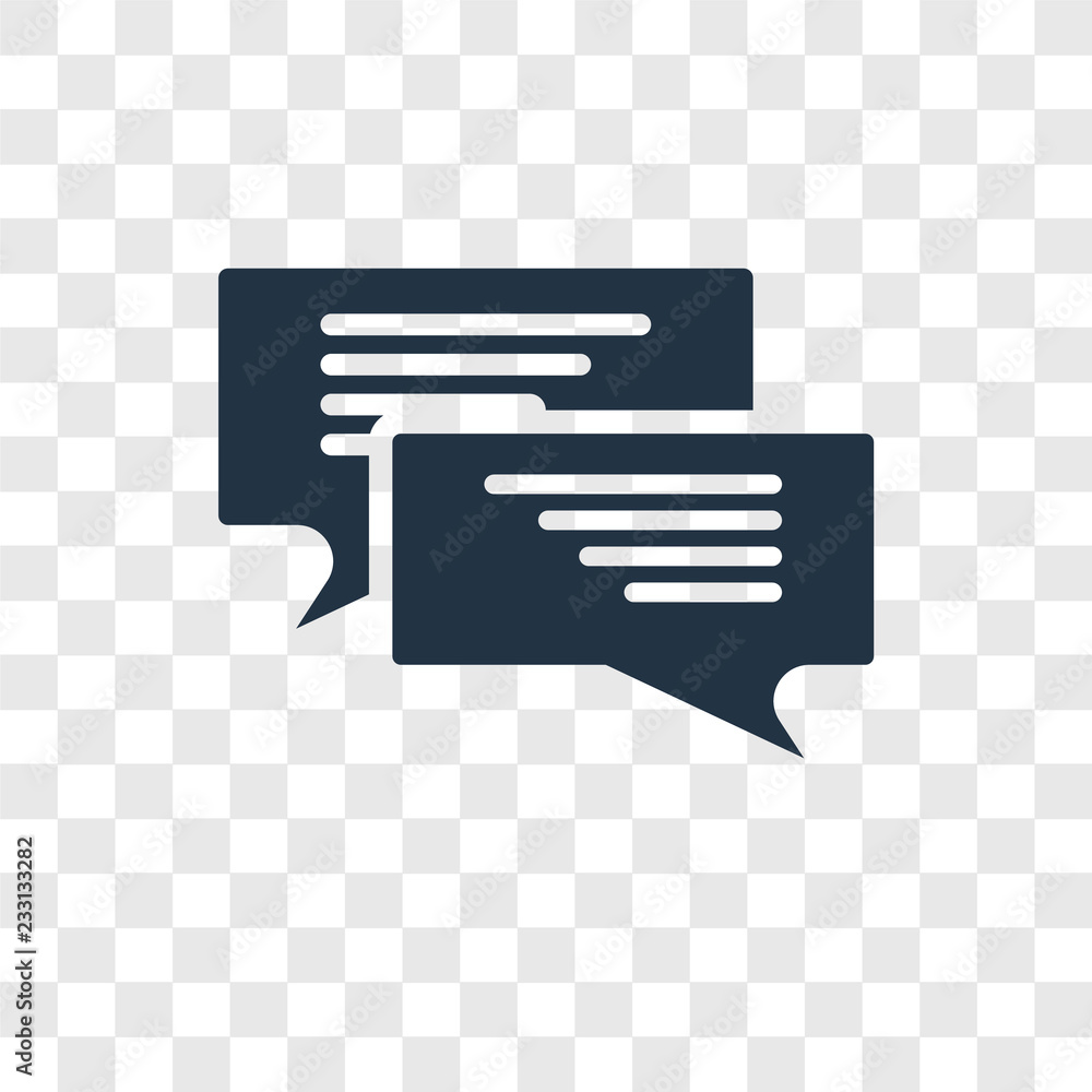 Poster chat vector icon isolated on transparent background, chat transparency logo design