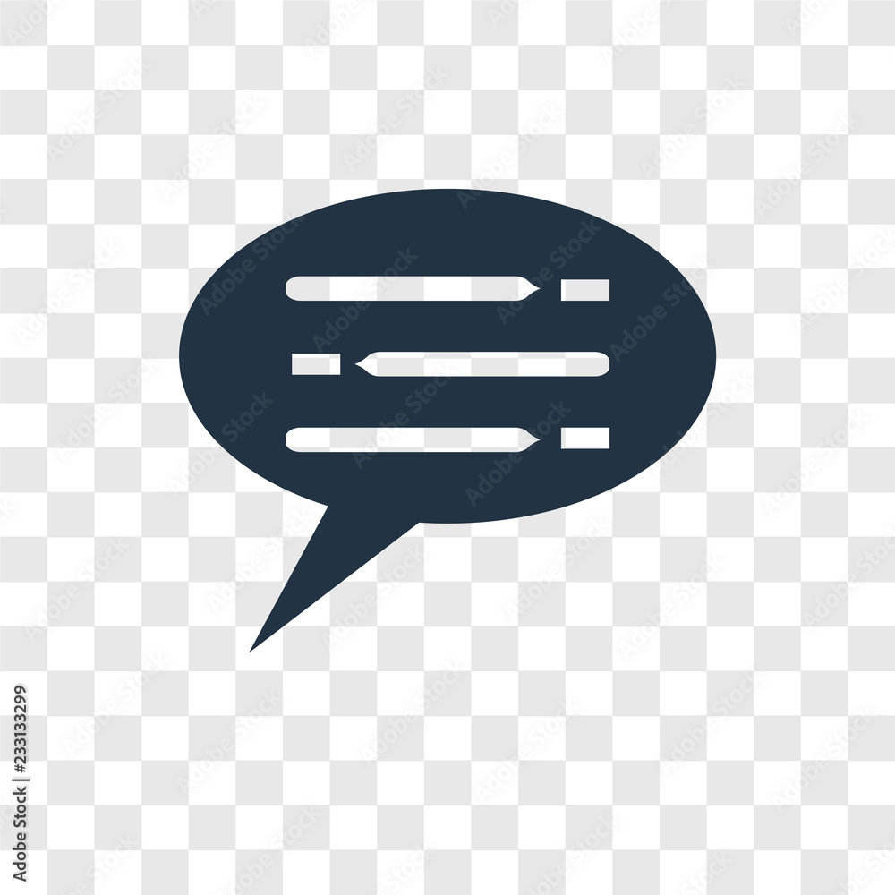 Poster chat vector icon isolated on transparent background, chat transparency logo design