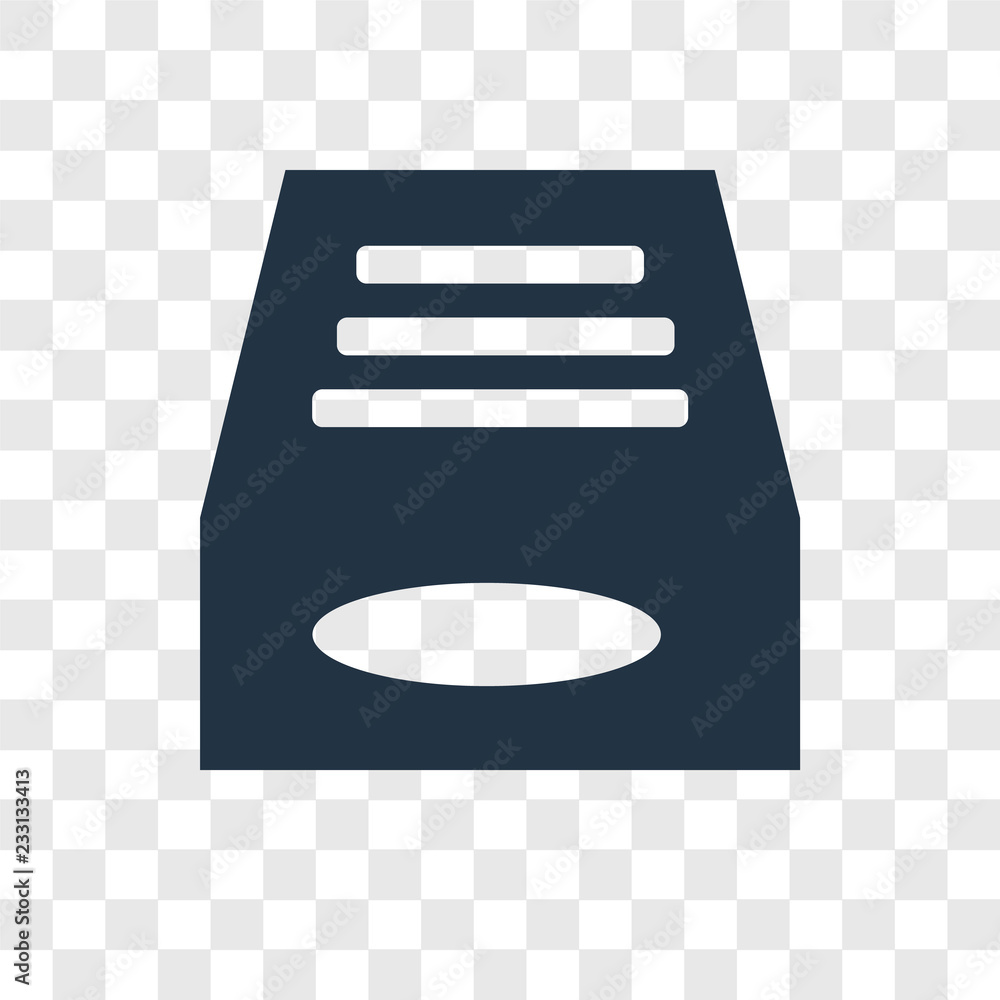 Poster inbox vector icon isolated on transparent background, inbox transparency logo design