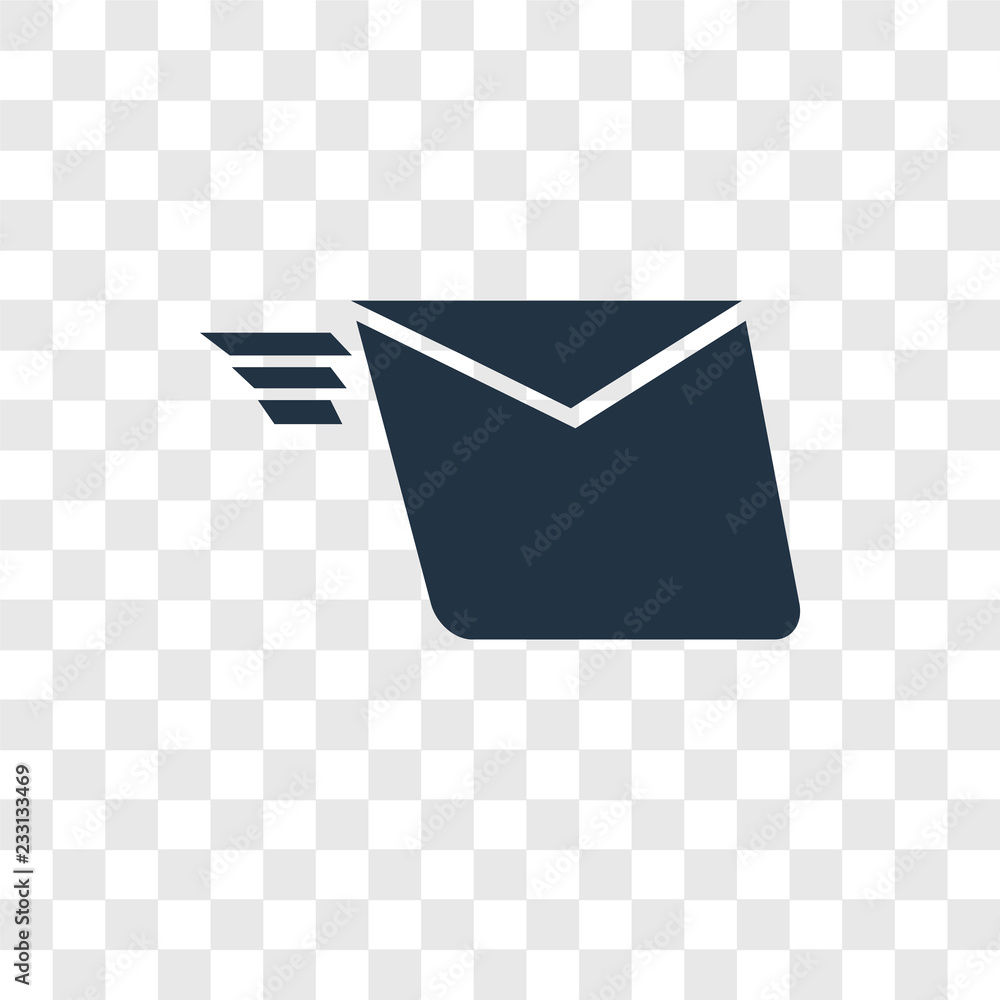 Poster mail vector icon isolated on transparent background, mail transparency logo design