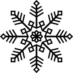 Crystal of snow silhouette