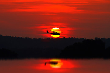 sunset at Ao Nang Beach,Krabi Thailand.
