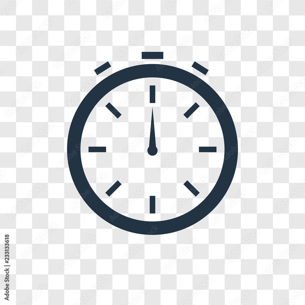 Poster stopwatch vector icon isolated on transparent background, stopwatch transparency logo design