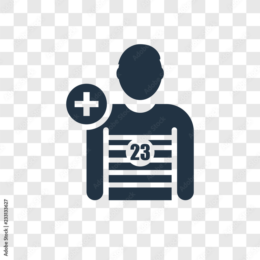Poster soccer player vector icon isolated on transparent background, soccer player transparency logo design