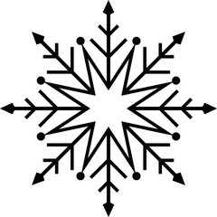 Crystal of snow silhouette