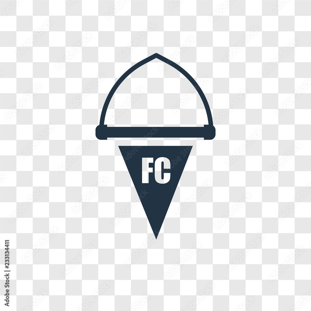 Poster flag vector icon isolated on transparent background, flag transparency logo design