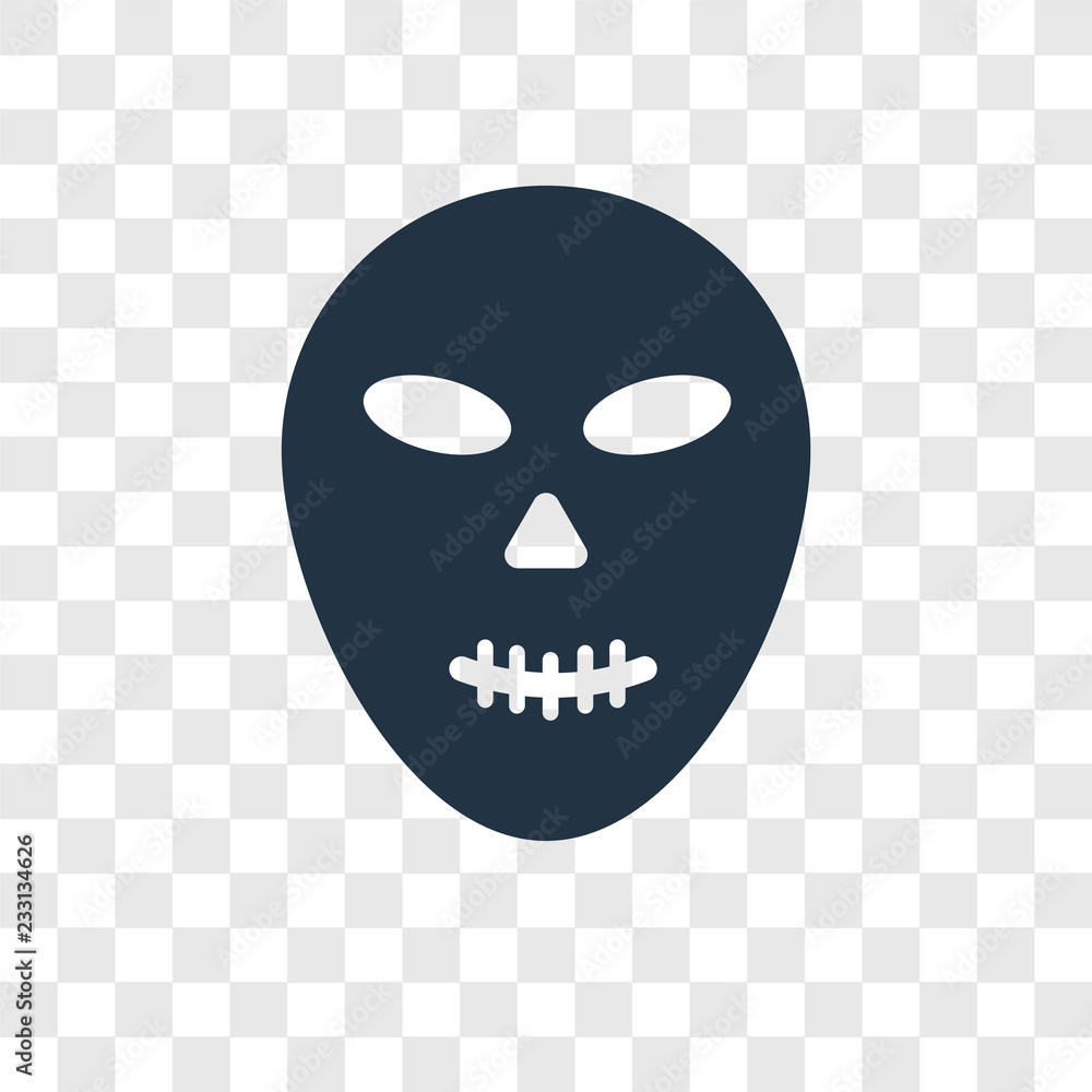 Poster mask vector icon isolated on transparent background, mask transparency logo design