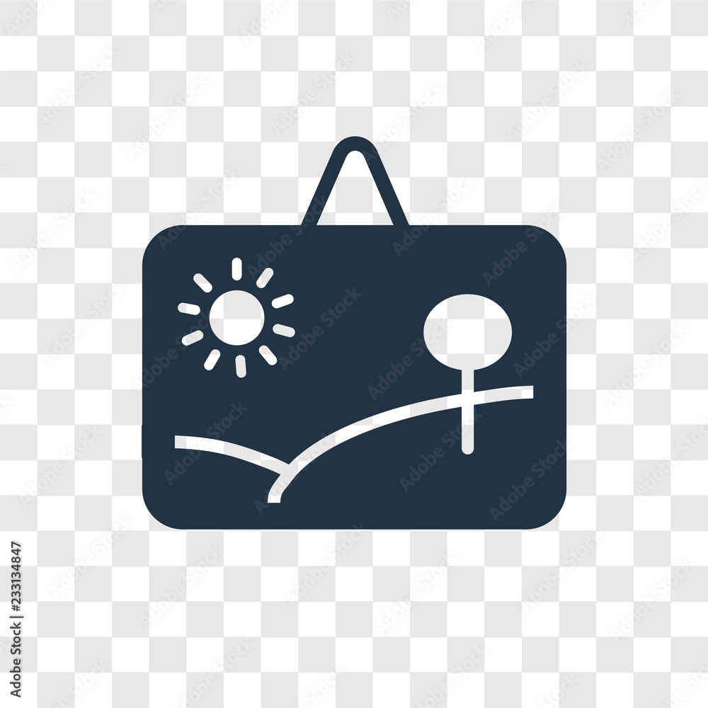 Poster canvas vector icon isolated on transparent background, canvas transparency logo design