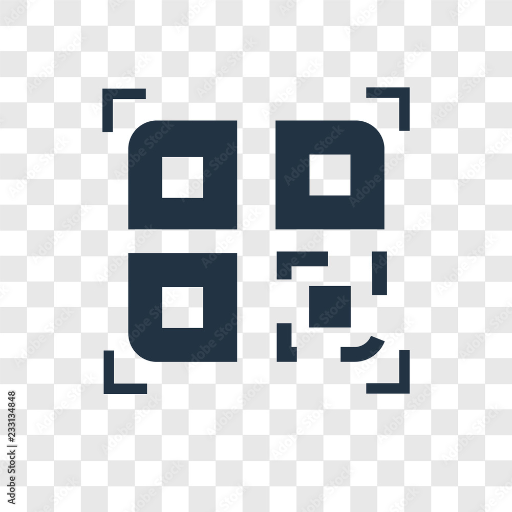 Poster qr code vector icon isolated on transparent background, qr code transparency logo design