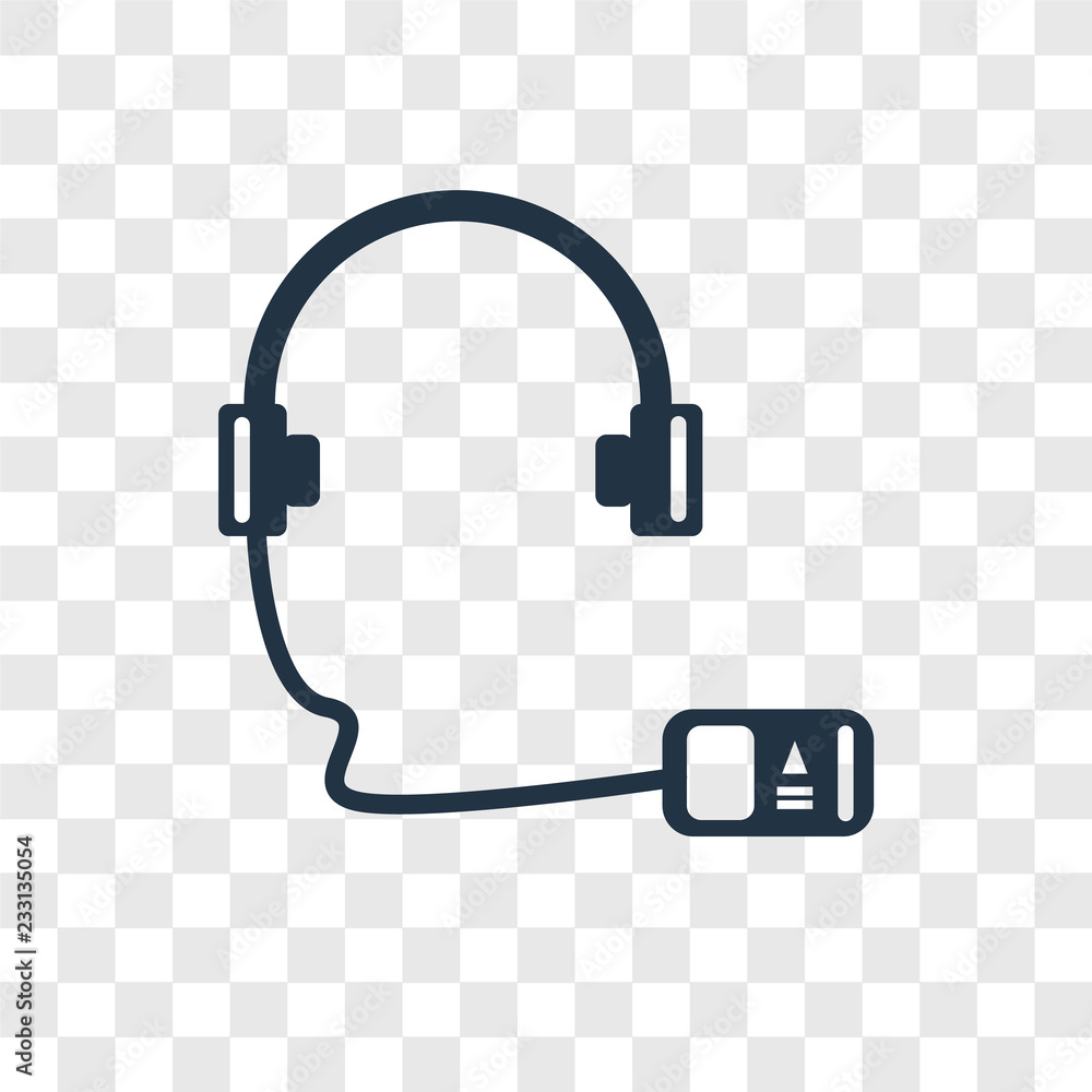 Poster audio guide vector icon isolated on transparent background, audio guide transparency logo design