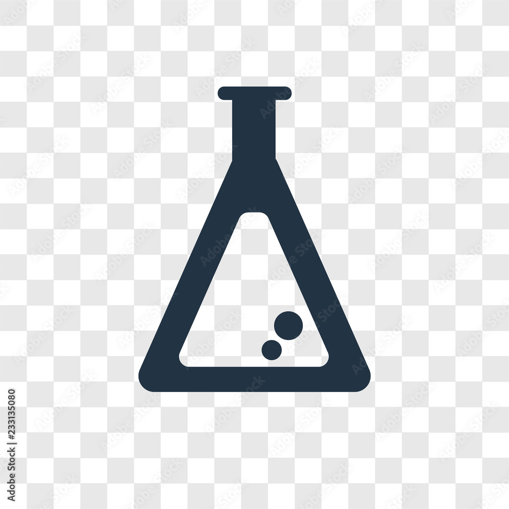Poster flask vector icon isolated on transparent background, flask transparency logo design