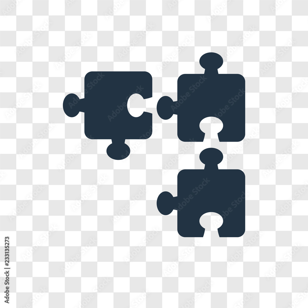 Poster puzzle vector icon isolated on transparent background, puzzle transparency logo design