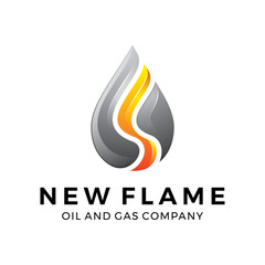 Water, oil, gas, flame logo design