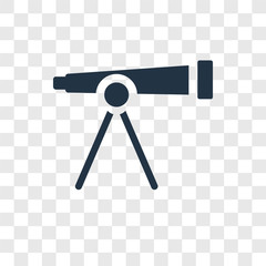 Telescope vector icon isolated on transparent background, Telescope transparency logo design