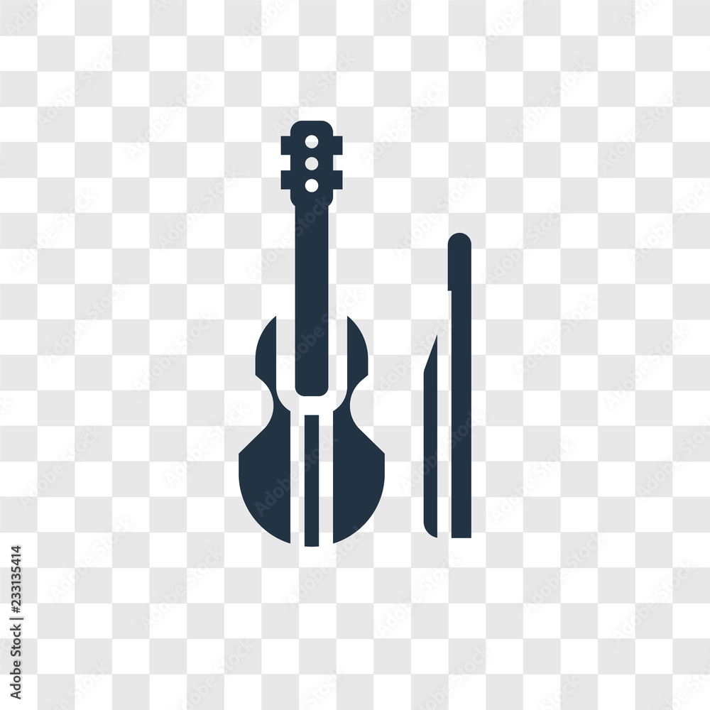 Poster violin vector icon isolated on transparent background, violin transparency logo design