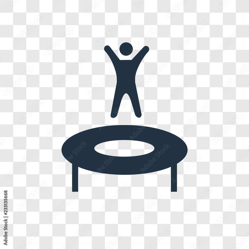 Poster Jumping vector icon isolated on transparent background, Jumping transparency logo design