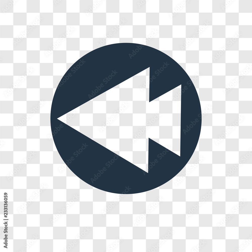 Poster left arrow vector icon isolated on transparent background, left arrow transparency logo design