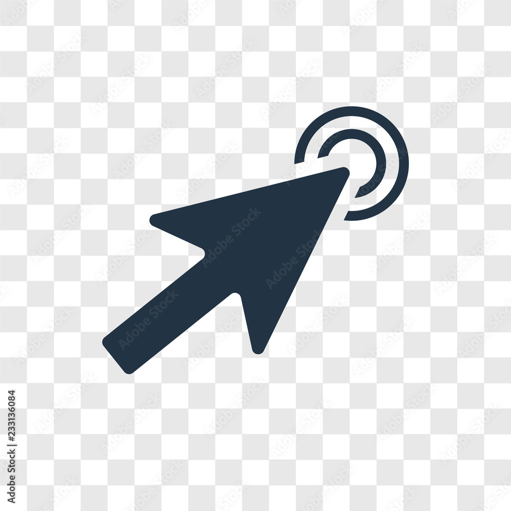 Poster cursor vector icon isolated on transparent background, cursor transparency logo design