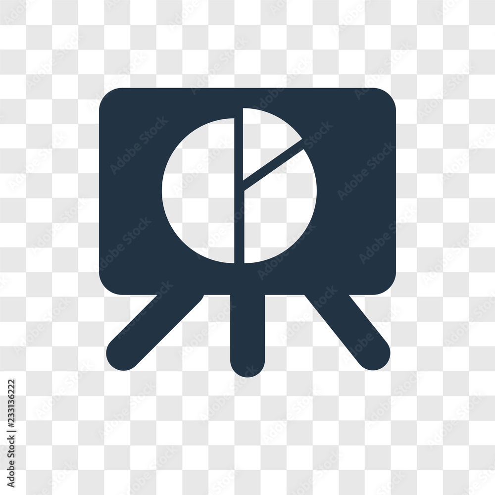 Aufkleber presentation vector icon isolated on transparent background, presentation transparency logo design