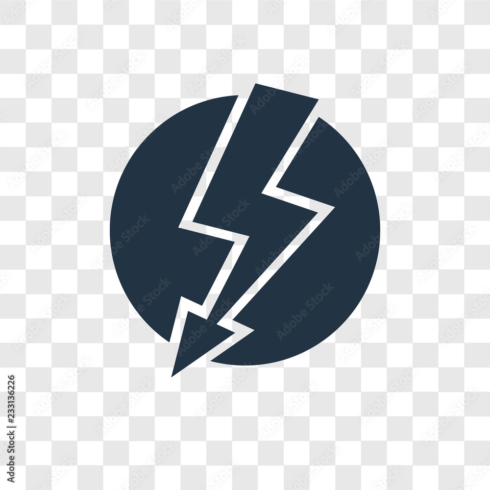 Poster lightning vector icon isolated on transparent background, lightning transparency logo design