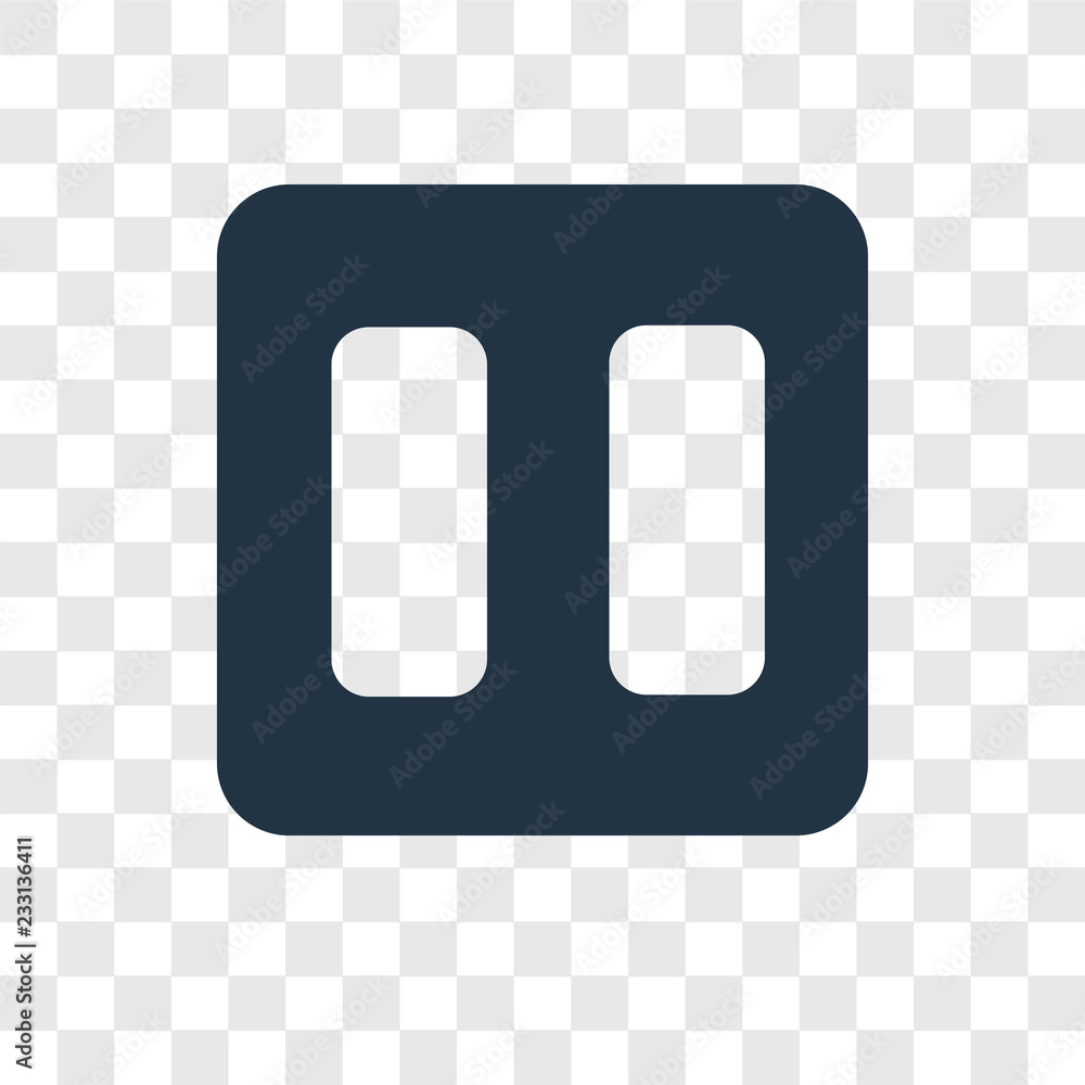 Poster pause vector icon isolated on transparent background, pause transparency logo design