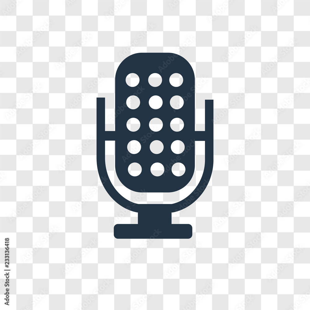 Poster voice recorder vector icon isolated on transparent background, voice recorder transparency logo desi
