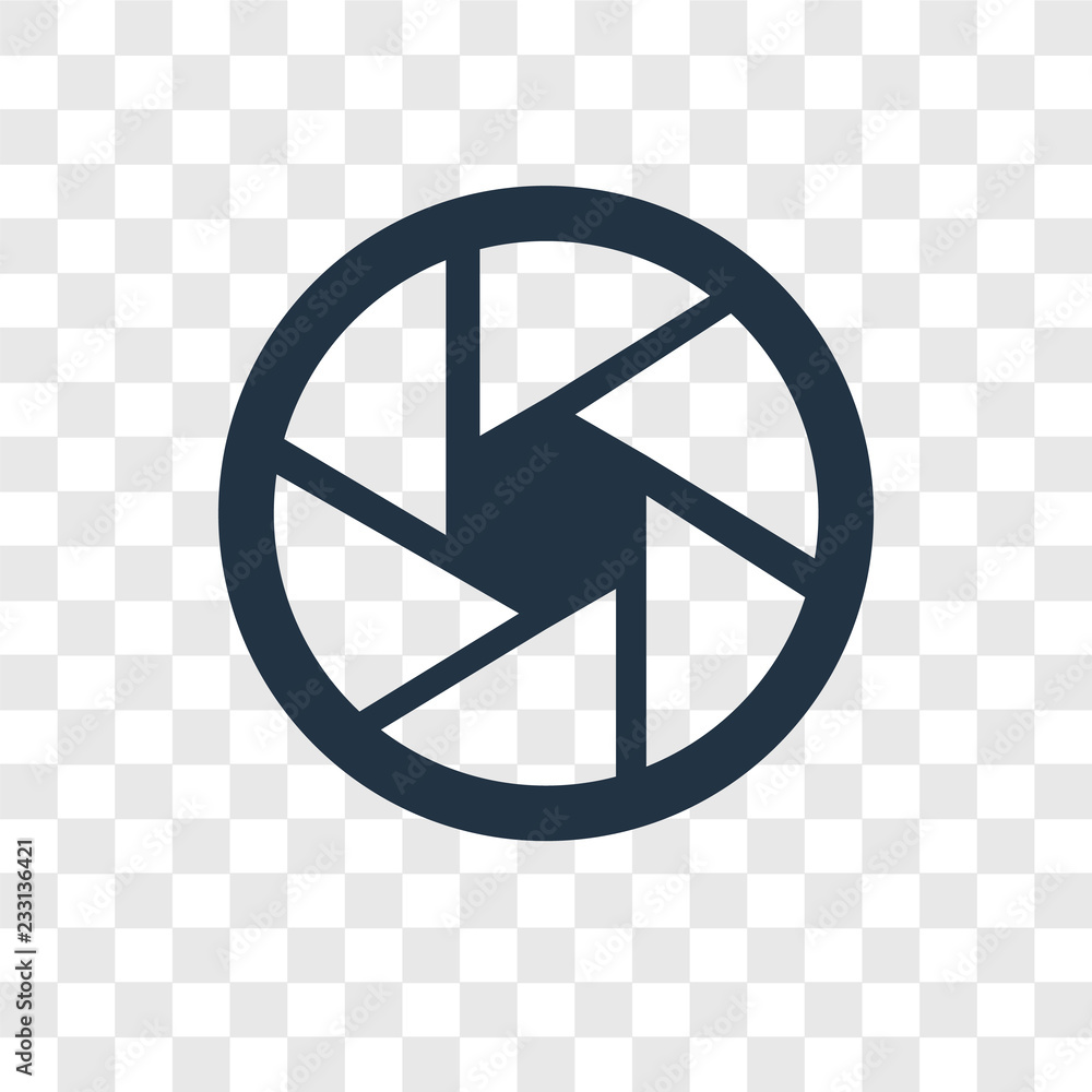 Poster shutter vector icon isolated on transparent background, shutter transparency logo design