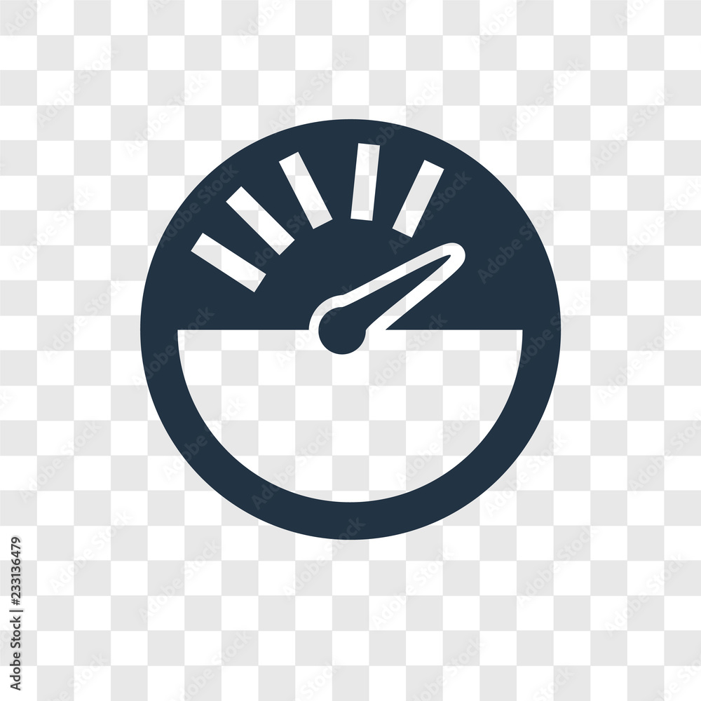 Poster speedometer vector icon isolated on transparent background, speedometer transparency logo design