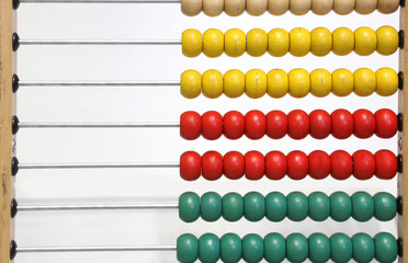 abacus to count the balls and learn to do math operations