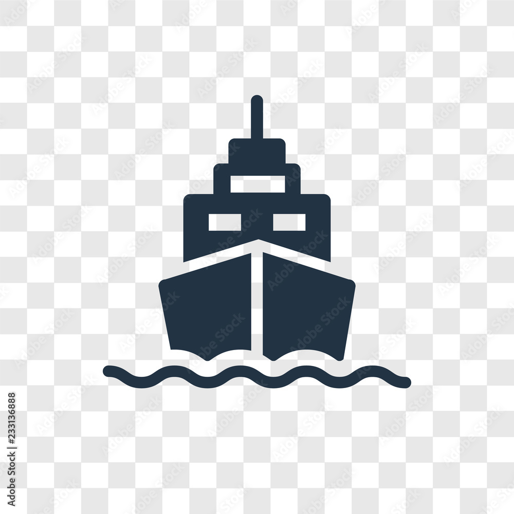 Poster boat vector icon isolated on transparent background, boat transparency logo design