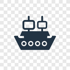 Cruise Ship vector icon isolated on transparent background, Cruise Ship transparency logo design