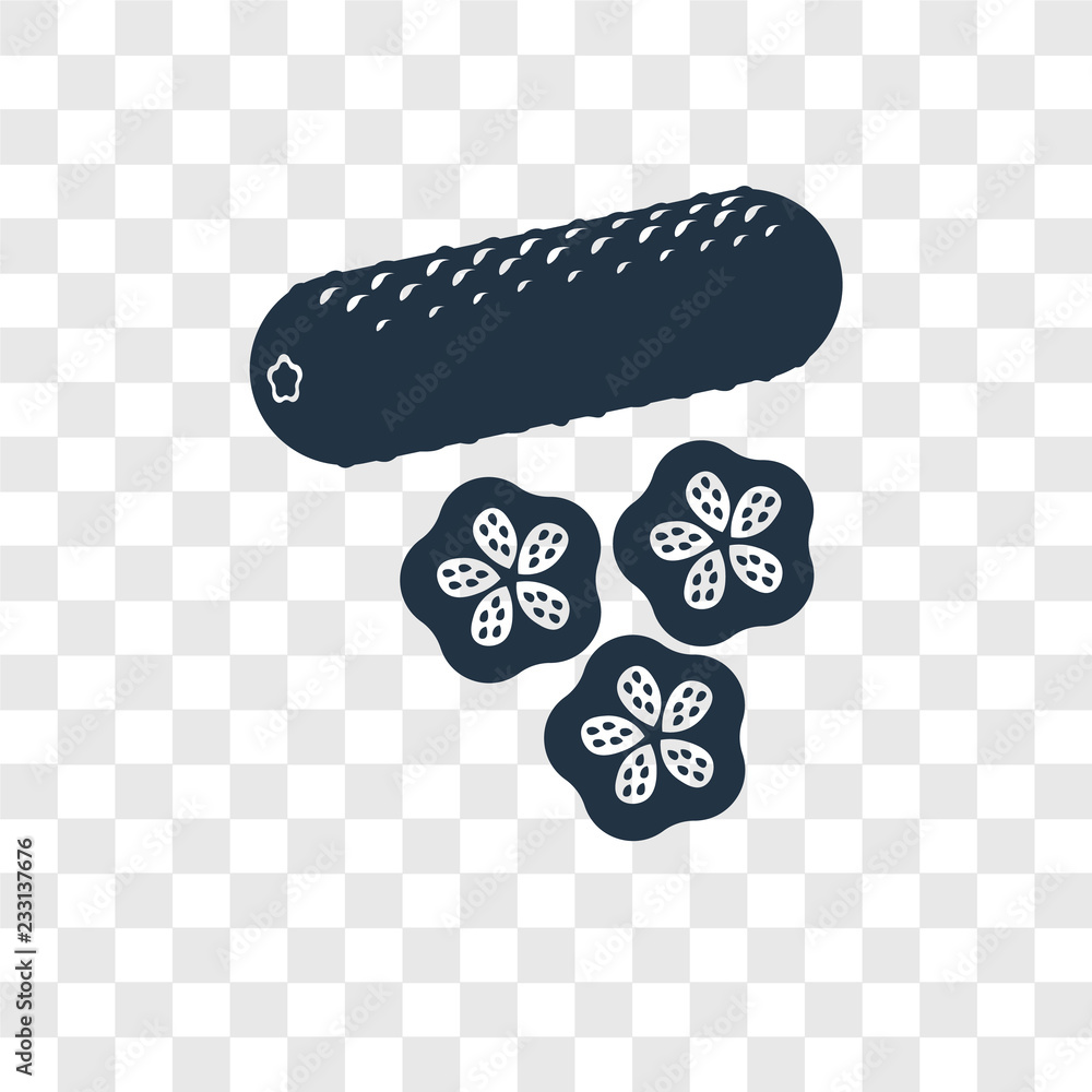Poster cucumber vector icon isolated on transparent background, cucumber transparency logo design