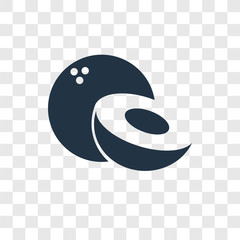 Coconut vector icon isolated on transparent background, Coconut transparency logo design