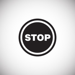 Stop sign on white background icon
