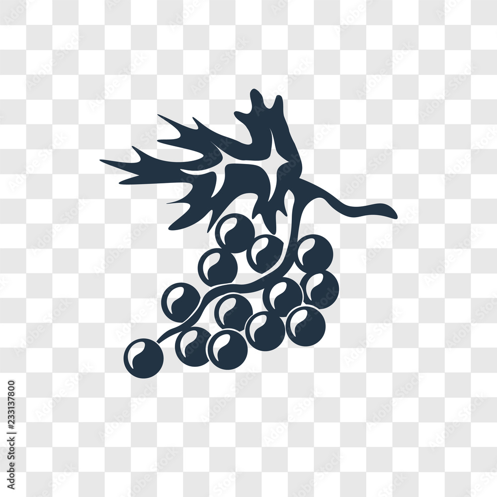 Poster grape vector icon isolated on transparent background, grape transparency logo design