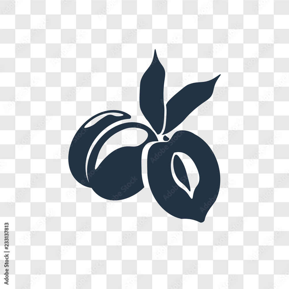 Poster plum vector icon isolated on transparent background, plum transparency logo design