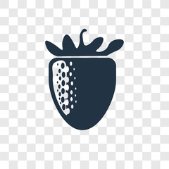 Strawberry vector icon isolated on transparent background, Strawberry transparency logo design