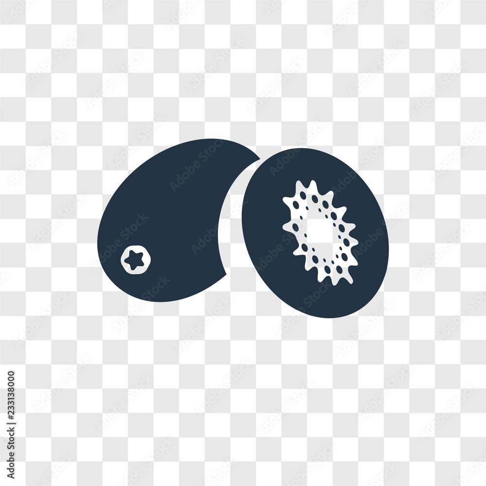 Poster kiwi vector icon isolated on transparent background, kiwi transparency logo design