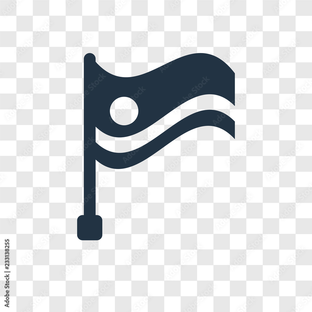 Poster flag vector icon isolated on transparent background, flag transparency logo design
