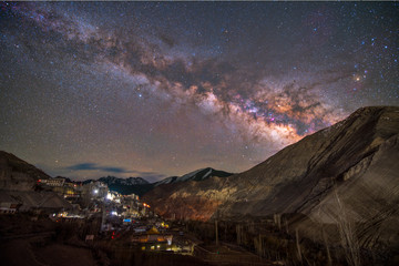 Milky Way rising at Moonland, Lamayuru