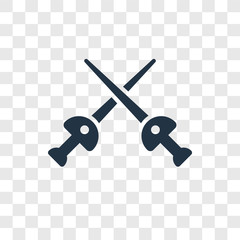 Fencing vector icon isolated on transparent background, Fencing transparency logo design