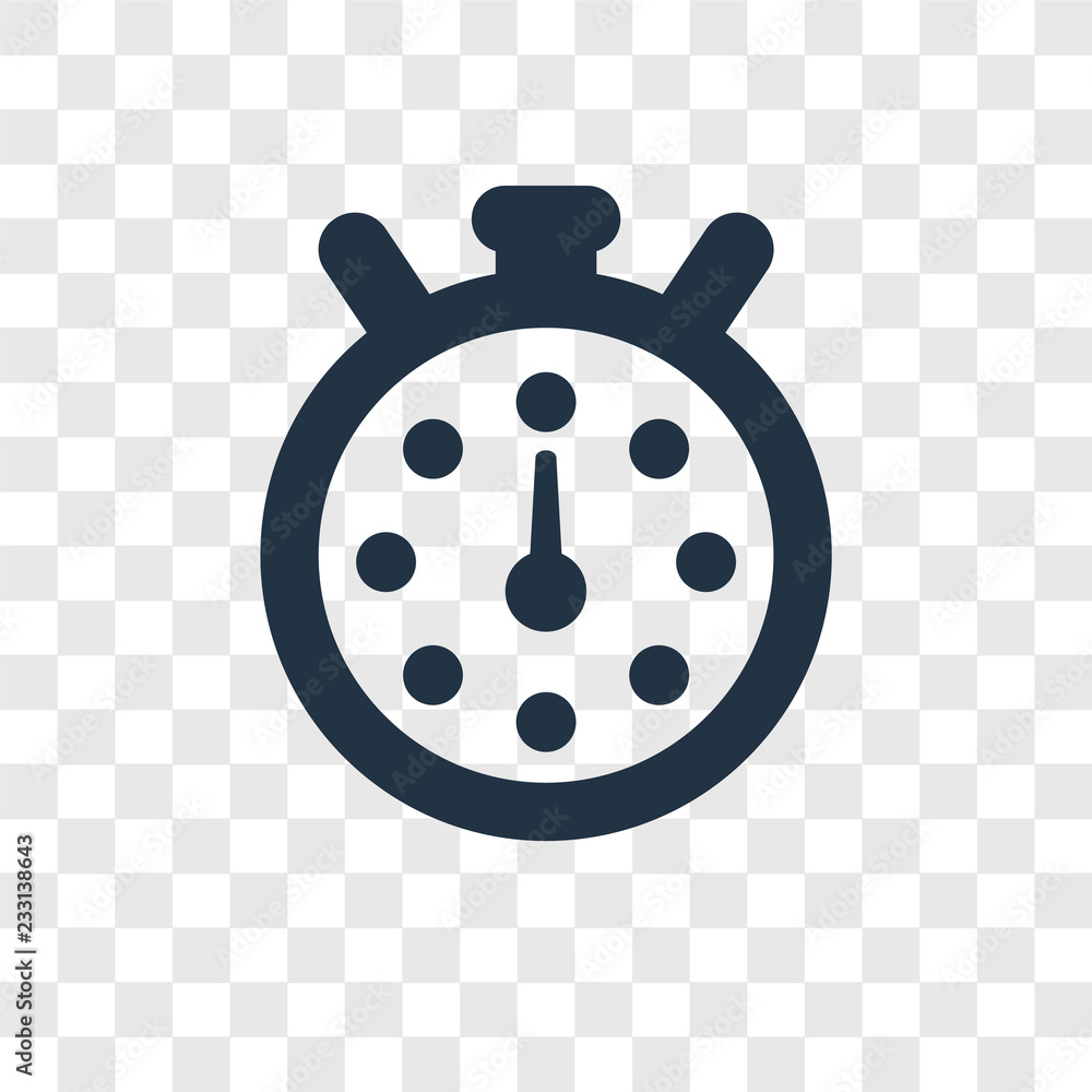 Poster chronometer vector icon isolated on transparent background, chronometer transparency logo design