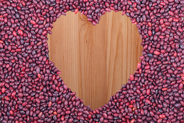 The concept of natural healthy food. Seeds red bean  closeup