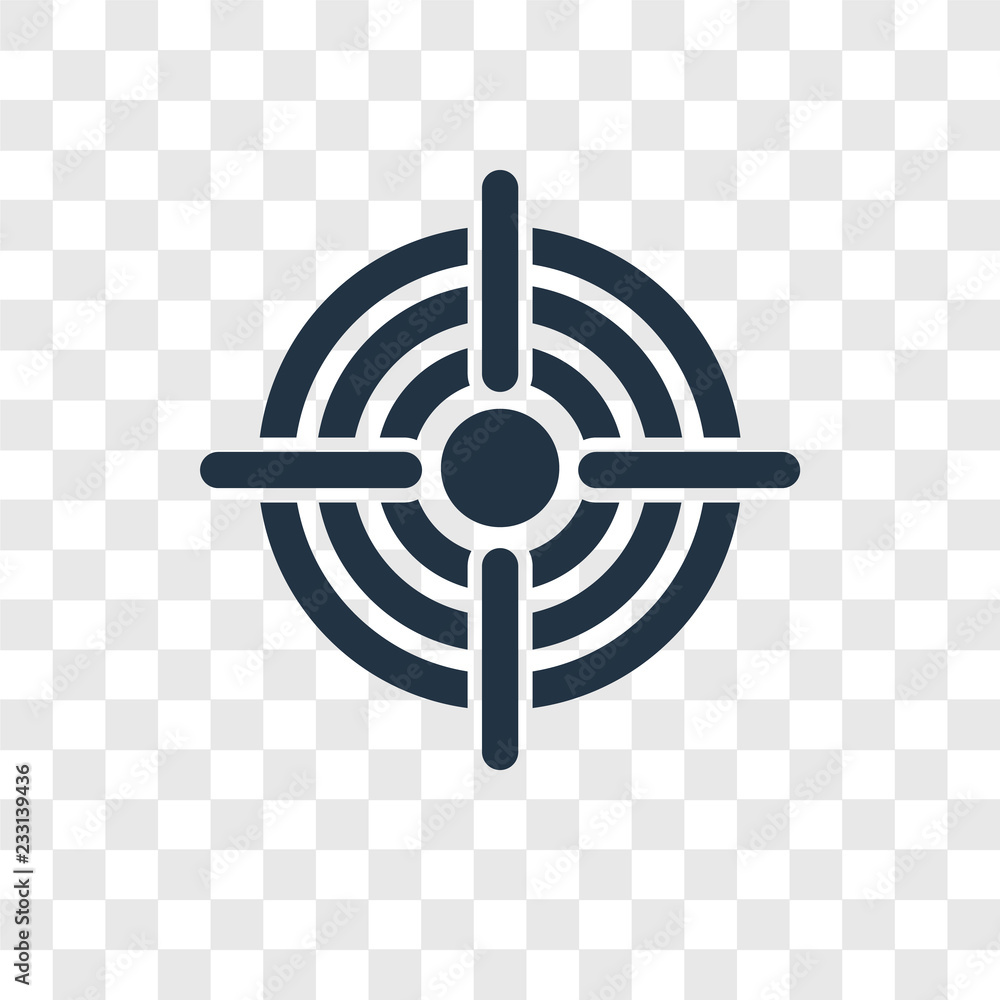 Poster target with circle vector icon isolated on transparent background, target with circle transparency l