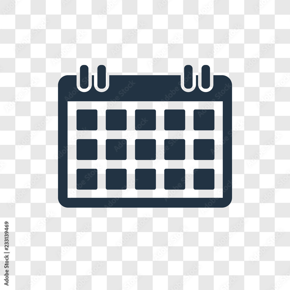 Poster calendar checked vector icon isolated on transparent background, calendar checked transparency logo 